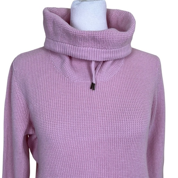 Ralph Lauren LRL Waffle Knit Cowl Neck Casual Sweater Pale Pink Cotton Sz S - Picture 3 of 16